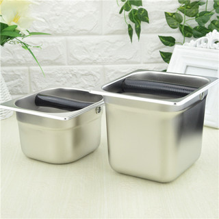 Hộp gõ bã cafe 2 kích thước 1,4l và 2,2l hộp inox tay gõ bọc cao su Knock box dùng trong pha chế cafe