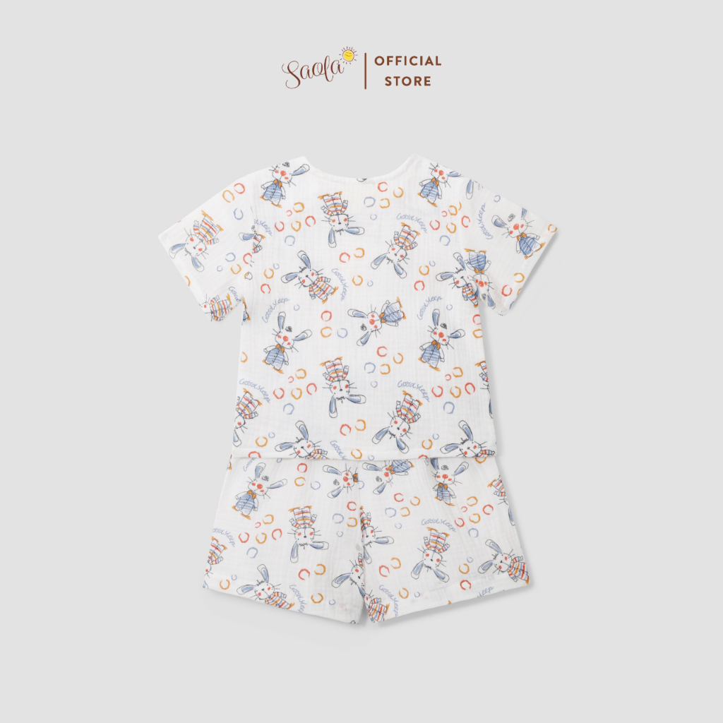 Bộ Quần Áo Thoáng Mát Cho Bé Mặc Nhà Chất Liệu Xô Muslin Cao Cấp (Từ 1- 6 Tuổi) - SEM007 - JETTIMO SET - SAOLA CLOTHING