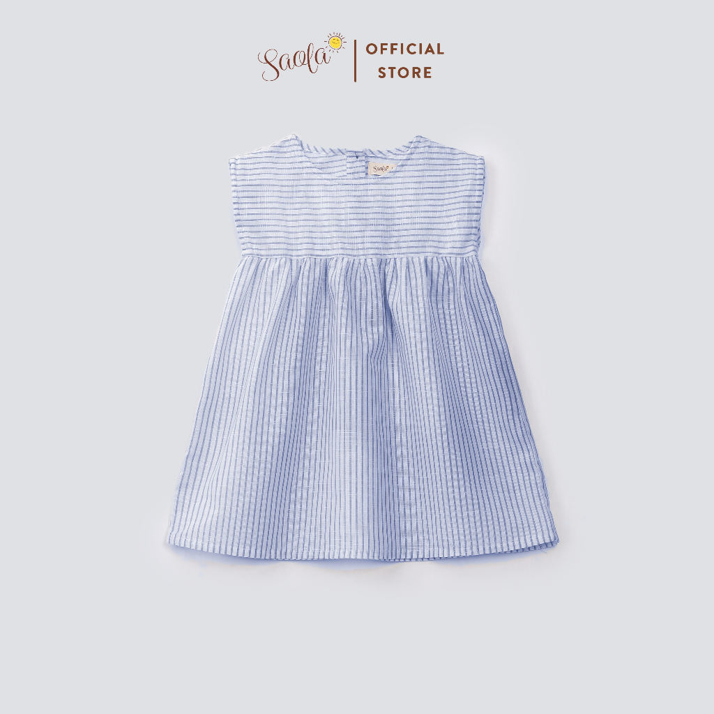 Đầm Babydoll Sọc Dọc Chất Linen Thoáng Mát - MARTHA DRESS - DRL024 - SAOLA KIDS CLOTHING