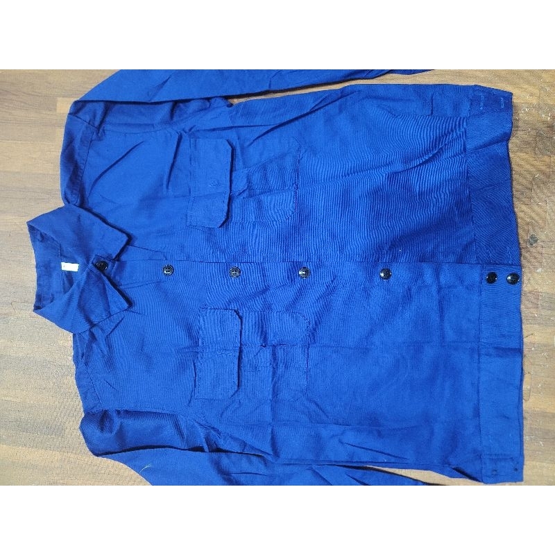 Áo Bảo hộ lao động màu xanh công nhân hàng kaki loại 1