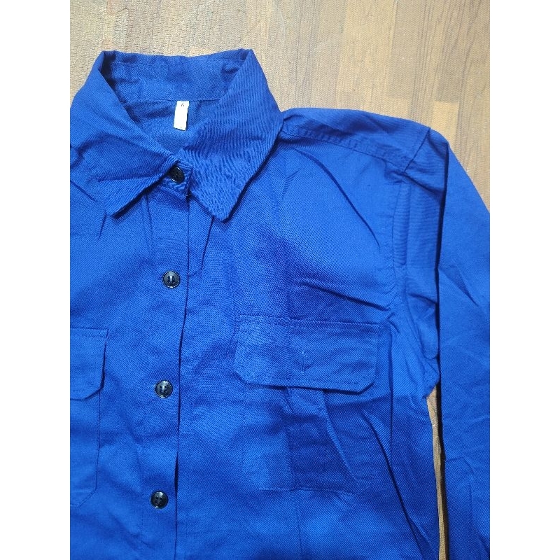 Áo Bảo hộ lao động màu xanh công nhân hàng kaki loại 1