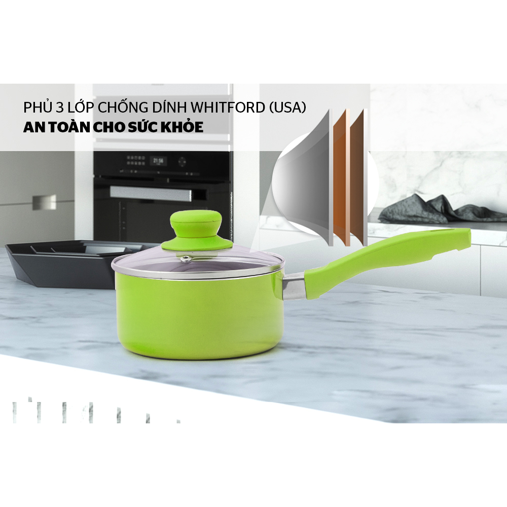 QUÁNH CHỐNG DÍNH SUNHOUSE 14CM/16CM. NỒI NẤU BỘT, CHÁO