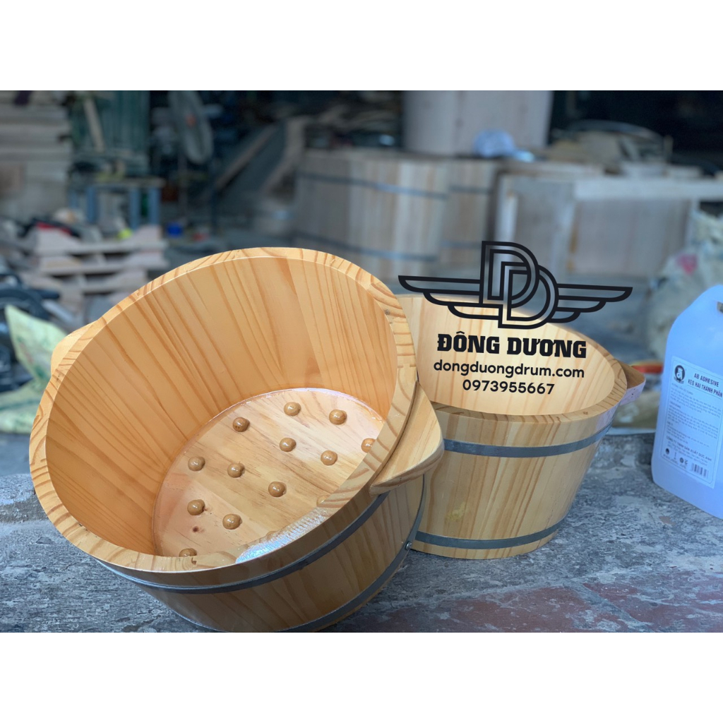 Chậu gỗ ngâm chân có hạt massage giữ nhiệt tốt, thoải mái cho người dùng