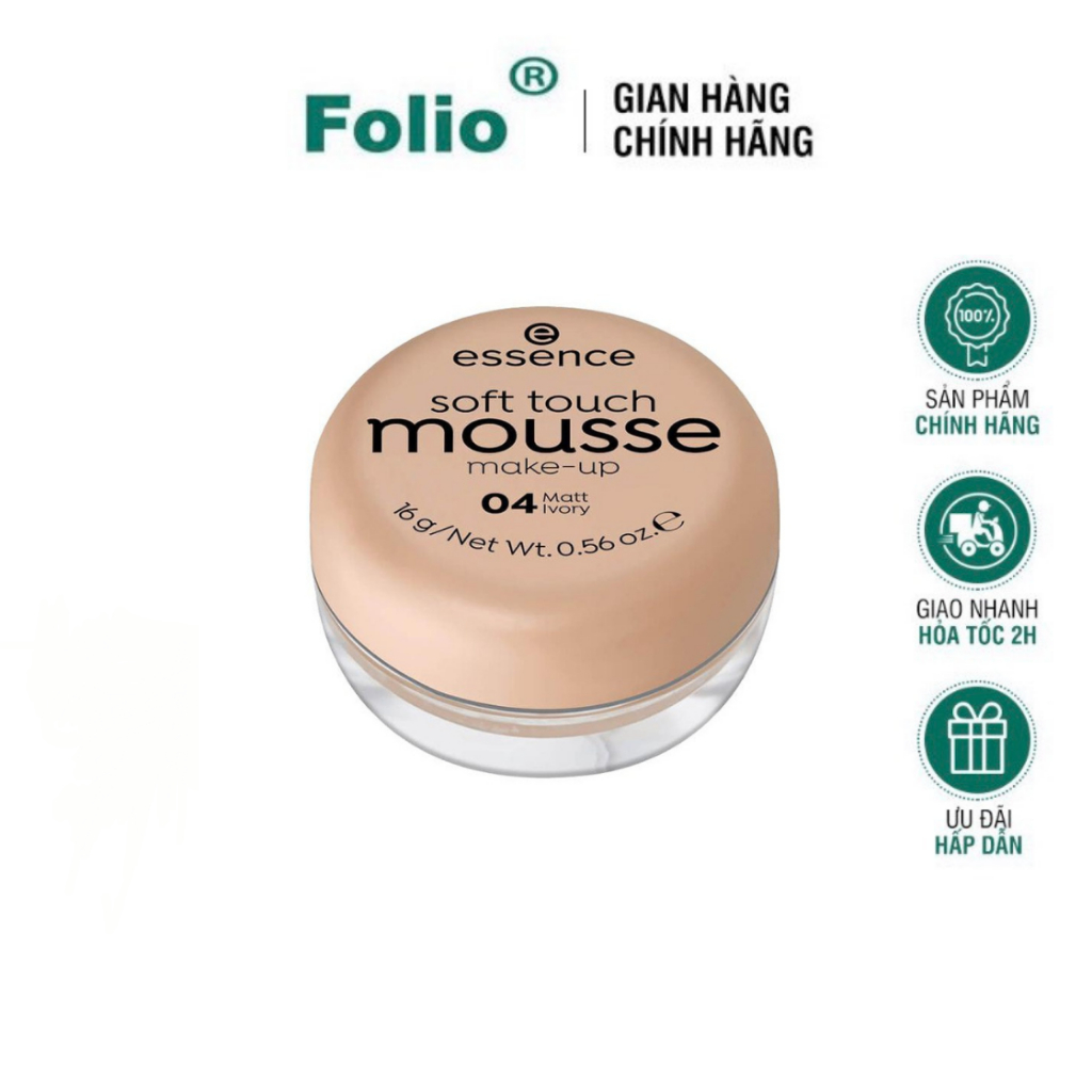 [Hàng Đức] Phấn tươi Đức siêu mịn , che phủ tốt essence soft touch mousse 16g Folio