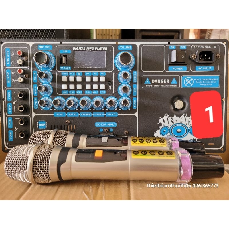 combo mạch loa kéo HY300A 300W +micro UHF