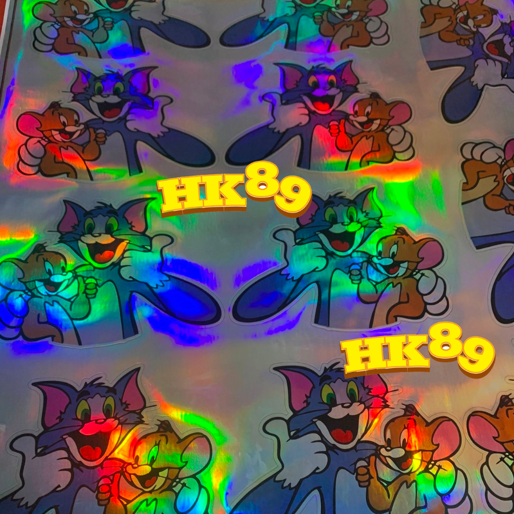 Tem xe Tom&Jerry - Decal 3 lớp, Phản quang 7 màu