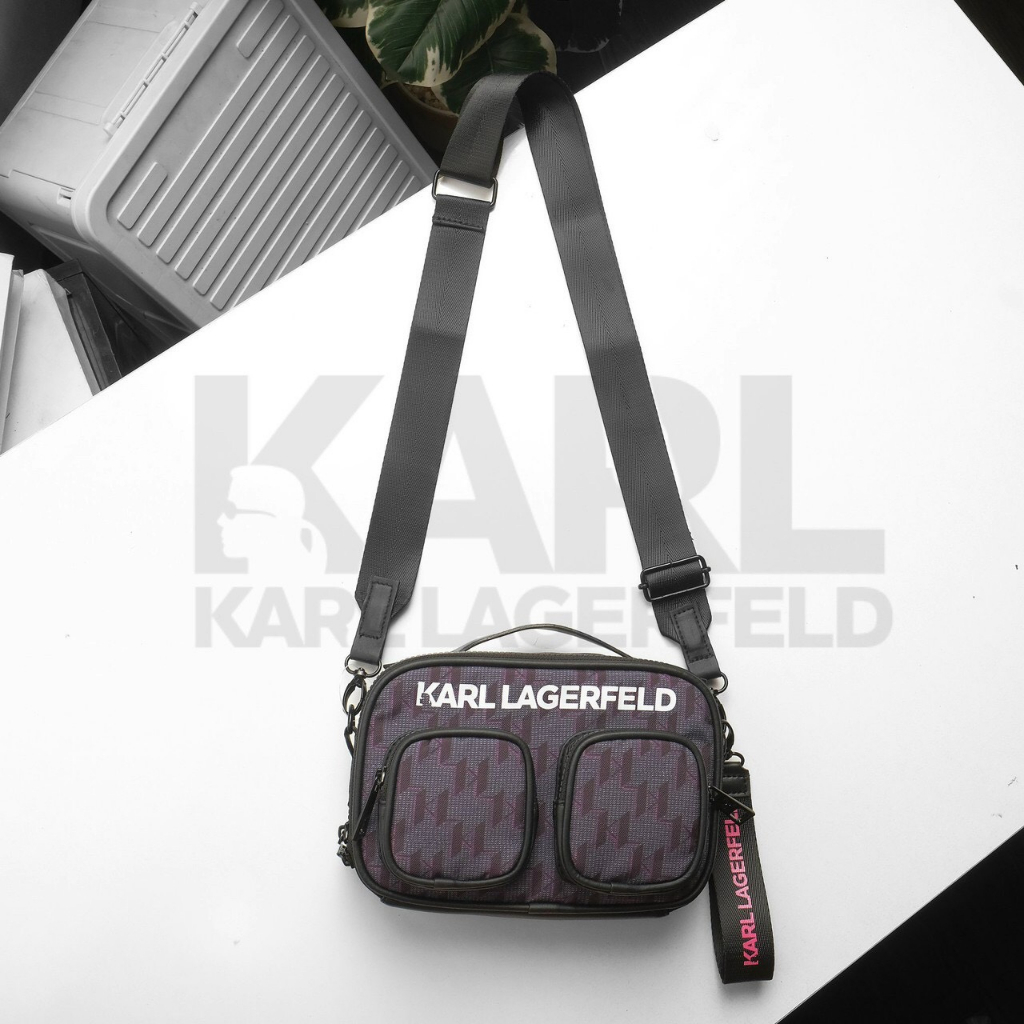Túi đeo chéo , túi hộp nhiều ngăn UNISEX KARL LAGERFELD MONOGRAM BOX NEW 2023