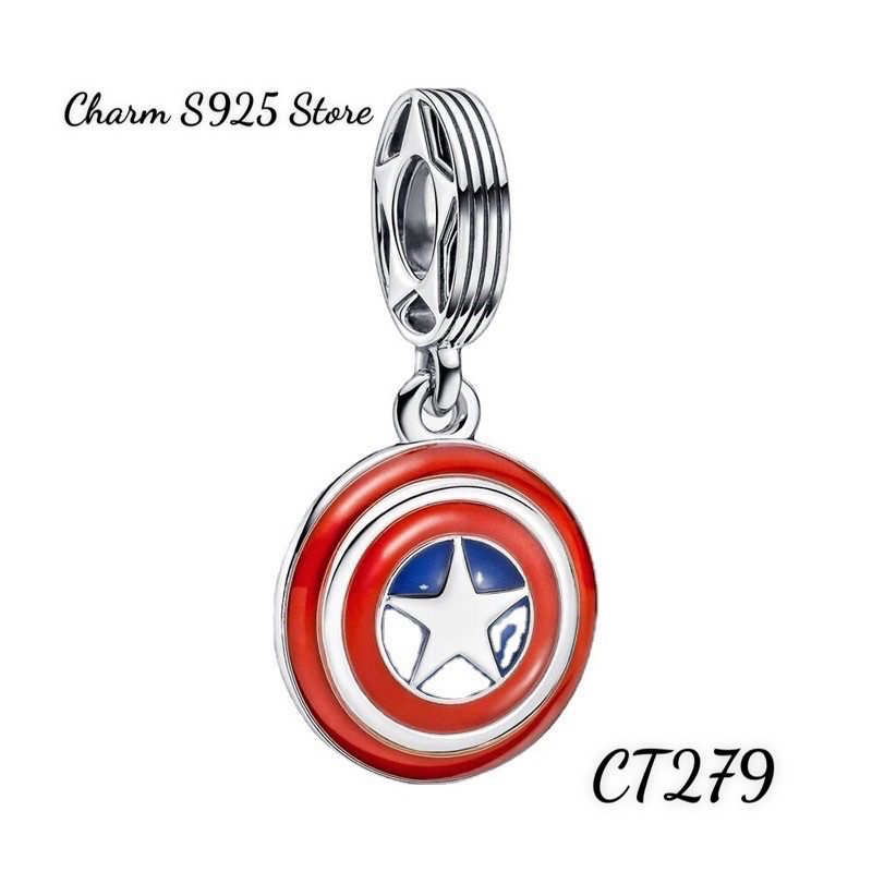 CHARM PAN.DO.RA MARVEL CHIẾC KHIÊN HUYỀN THOẠI CỦA CAPTAIN AMERICA BẠC S925 CAO CẤP