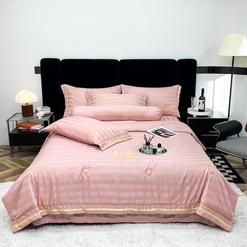 Bộ chăn ga Cotton kẻ sọc 5 món