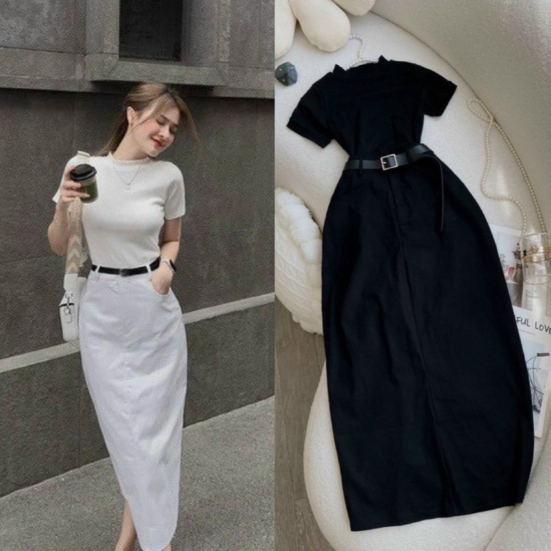 (SHOP NÀNG BÉO BIGSIZE 50KG ĐẾN 90KG ) set chân váy midi đi chơi (kèm nịt)