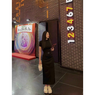 (SHOP NÀNG BÉO BIGSIZE 50KG ĐẾN 90KG ) set chân váy midi đi chơi (kèm nịt)