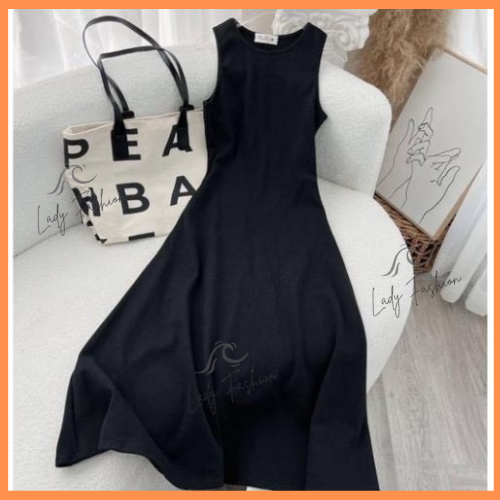 Váy Maxi Nữ Dáng Dài Ba Lỗ Sát Nách Vải Cotton Co Giãn 4 Chiều Cổ Tròn Sang Chảnh Nhẹ Nhàng