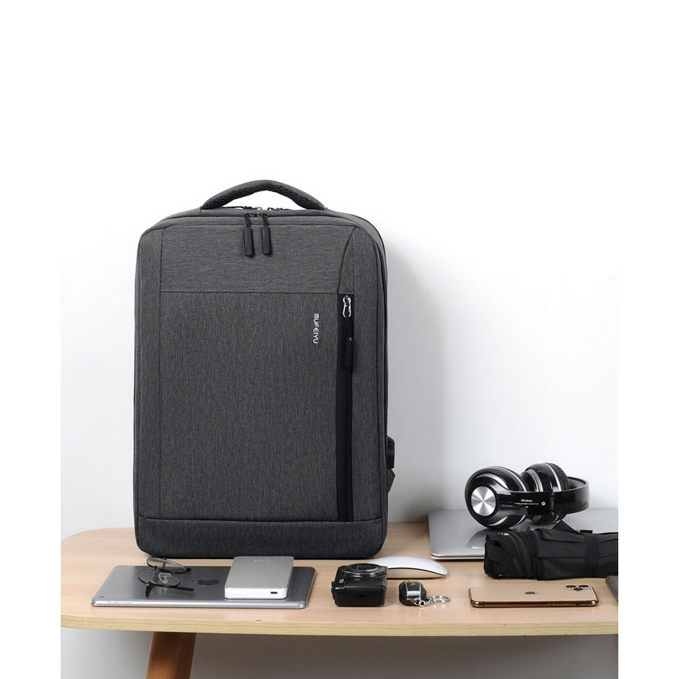 Balo nam đựng laptop 15,6 inch, kiểu dáng công sở nhỏ gọn, túi đi làm, đi học cho học sinh nam nữ