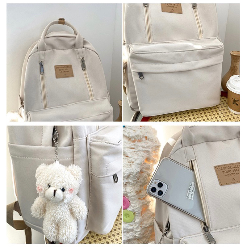 BALO MÀU PASTEL HỒNG/ ĐỎ/ TRẮNG - BALO CỠ LỚN/ VỪA LAP 15.6 INCHES - VẢI POLY CHỐNG NƯỚC