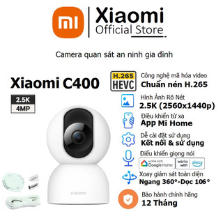 Camera Xiaomi MI Home Security C400 2,5K (2560×1440p) 4MP | Xoay 360° | AI phát hiện con người | Wi-Fi 2.4GHz/5GHz