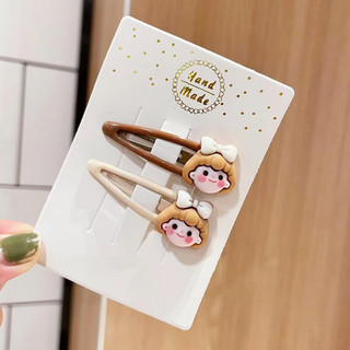 Set 2 kẹp tóc cho bé gái, kẹp tóc màu nâu sữa đáng yêu cho bé K138