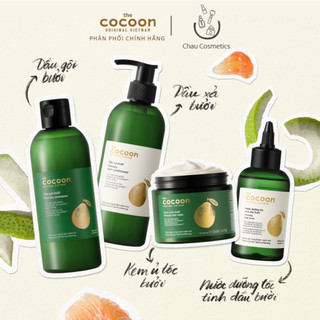 Combo chăm sóc tóc tinh dầu bưởi Cocoon: dầu gội bưởi, dầu xả bưởi, nước dưỡng tóc bưởi, kem ủ tóc giảm gãy rụng