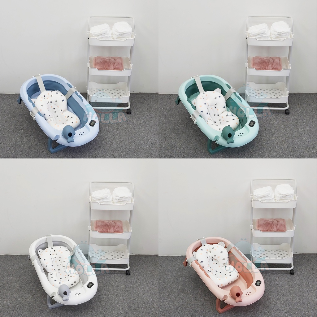 Chậu tắm thau tắm cá voi gấp gọn chính hãng Holla / Sasa cho em bé, trẻ em sơ sinh