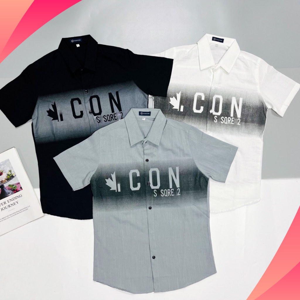 Áo sơ mi unisex tay ngắn chất vải đũi cao cấp co dãn nhẹ phối màu in logo đẹp thanh lịch sang trọng HanXinh Shopp SM19