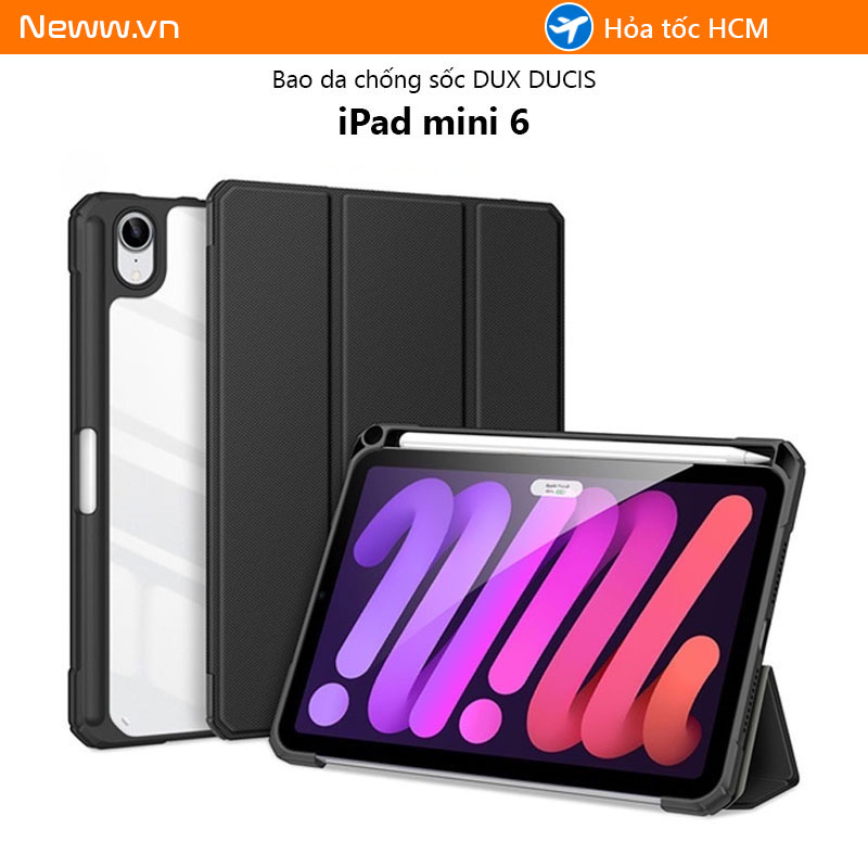 Ốp lưng Dux Ducis iPad mini 6 Chống sốc, Mặt lưng trong, Kiểu bao da mới