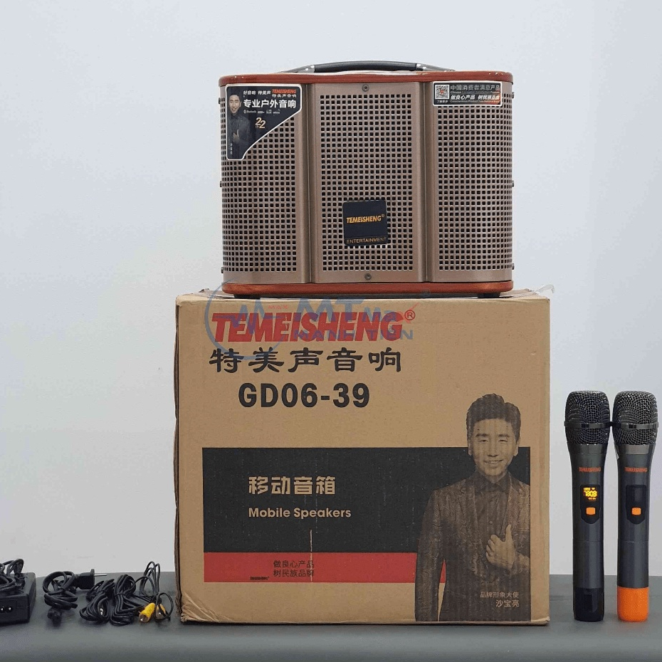 Loa Karaoke Di Động Mini TEMEISHENG GD 0639. Có đầy đủ các cổng kết nối và các chức năng thông dụng cho việc ng