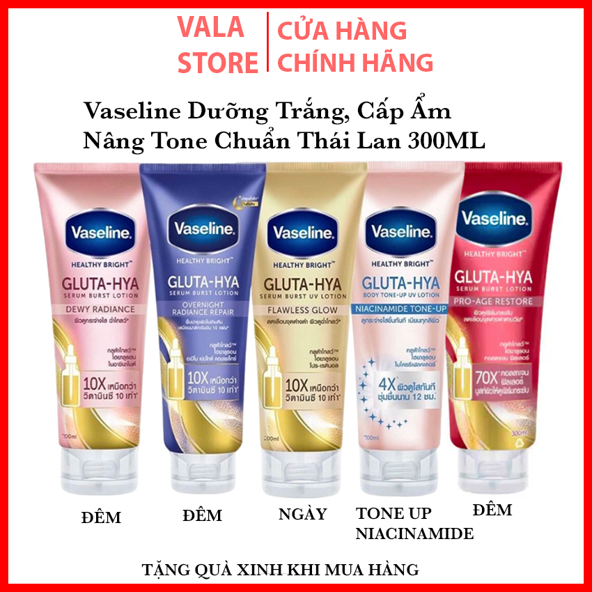 [Chuẩn Thá] Sữa Dưỡng Thể Trắng Da Vaseline Healthy Bright Gluta HYA Serum 10X 300ml