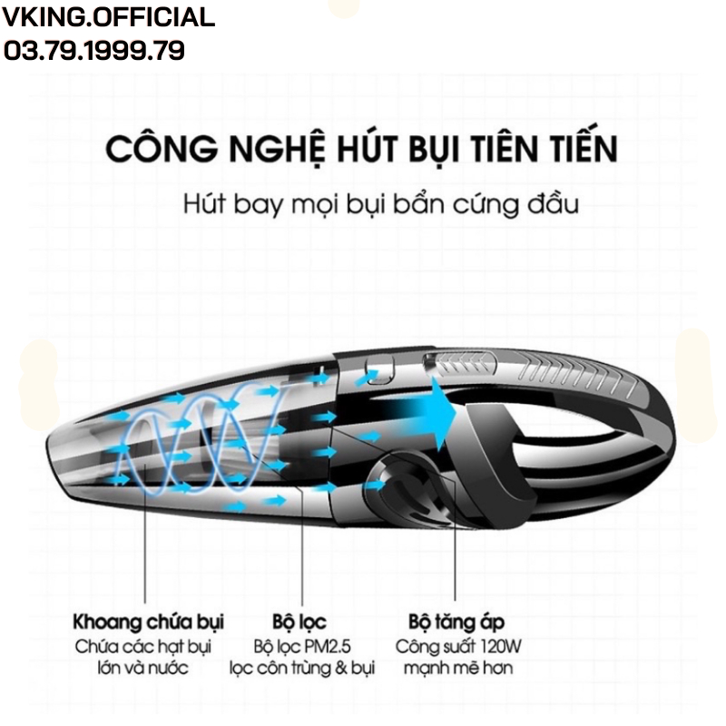 Máy hút bụi cầm tay HOHO không dây mini lực hút 12000Pa 120W hút sạch bụi hàng chính hãng bảo hành 12 tháng | BigBuy360 - bigbuy360.vn
