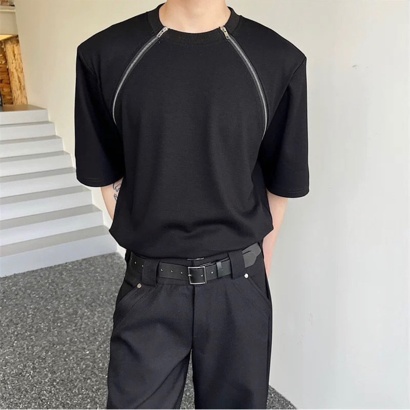 Áo Thun phối 2 zip Unisex