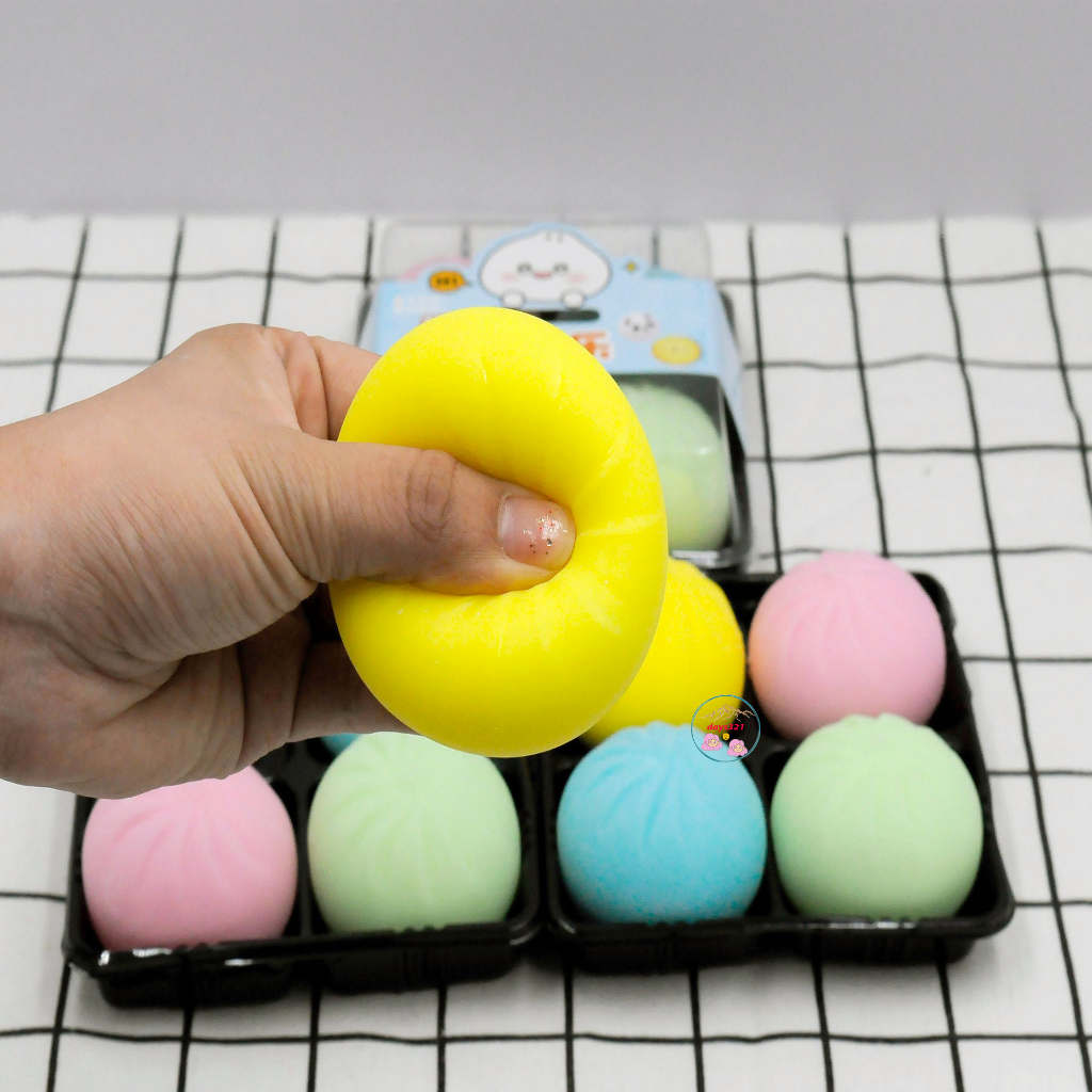 Đồ Chơi Mềm Dẻo Giảm Stress Hình Dáng 4 Chiếc Bánh Bao Độc Đáo