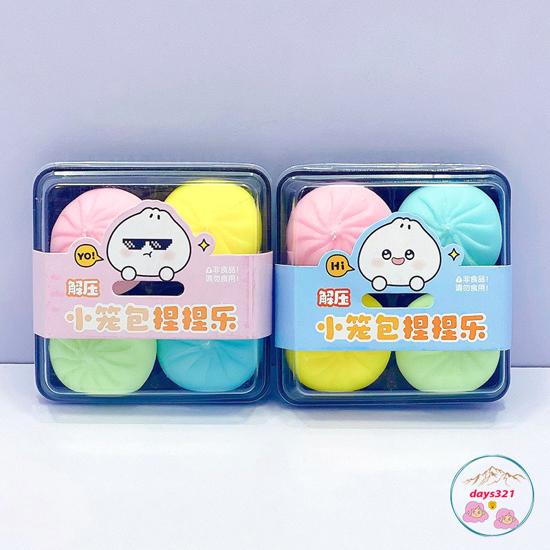 Đồ Chơi Mềm Dẻo Giảm Stress Hình Dáng 4 Chiếc Bánh Bao Độc Đáo
