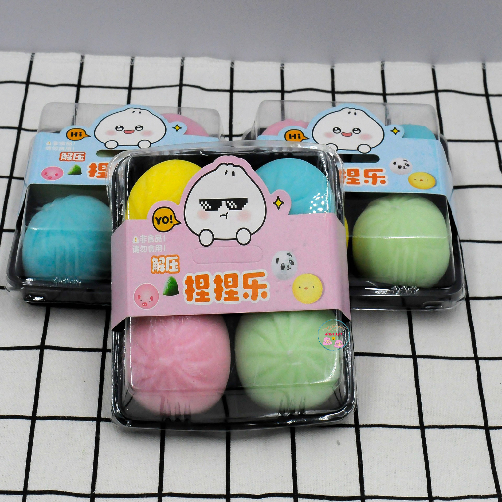 Đồ Chơi Mềm Dẻo Giảm Stress Hình Dáng 4 Chiếc Bánh Bao Độc Đáo