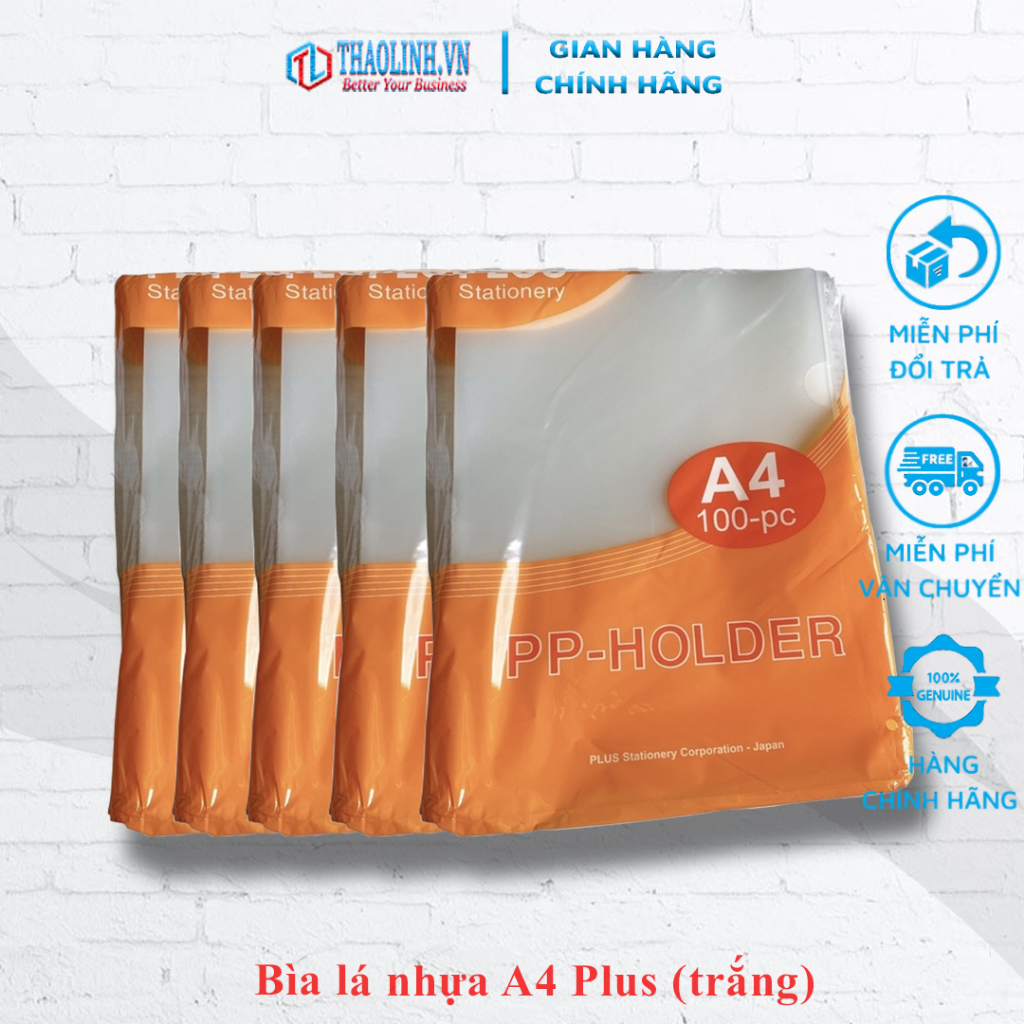 Bìa lá nhựa A4/F4 Plus (100 cái/xấp) | File đựng hồ sơ chính hãng Plus Việt Nam