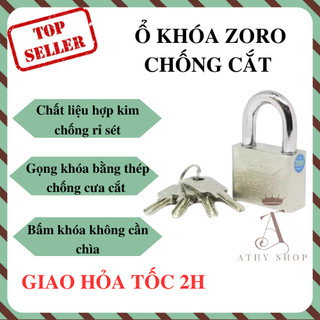 Ổ KHÓA DÀY CHỐNG CẮT ZORO KÈM 4 CHÌA, khóa nhà cửa an ninh an toàn chống trộm,xịn rẻ cao cấp