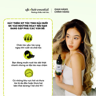 XỊT TÓC TINH DẦU BƯỞI HANDMADE QK