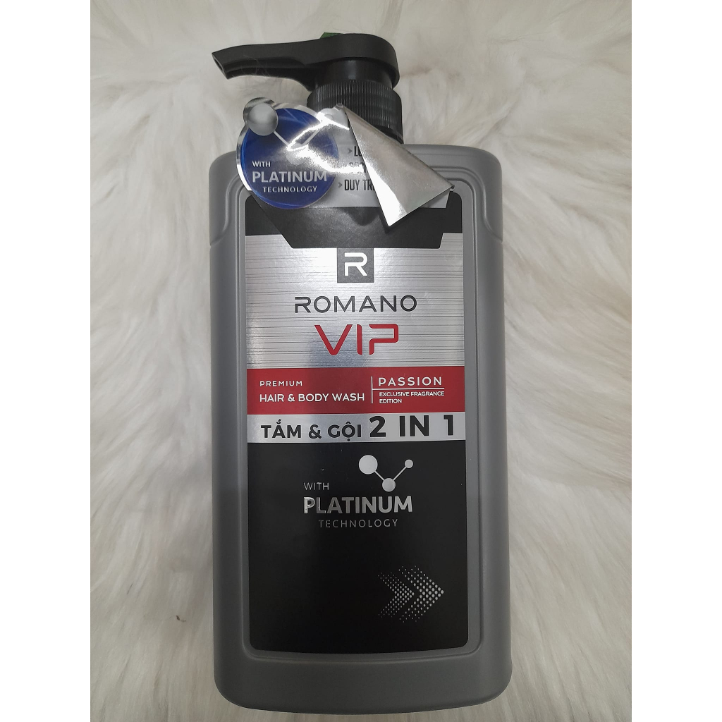 Tắm và gội 2in1 Romano Vip Vision-Pasison hương Nước Hoa cao cấp 650g/chai