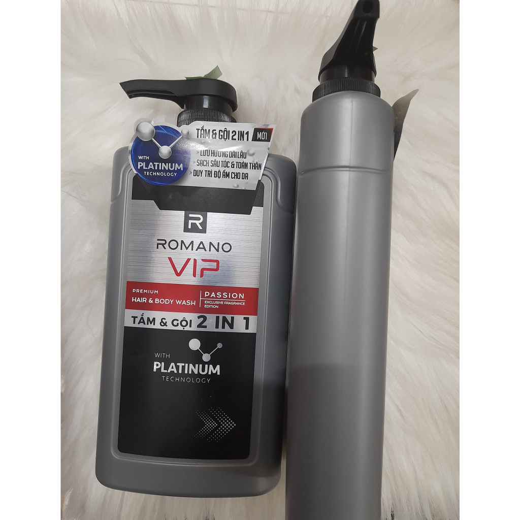 Tắm và gội 2in1 Romano Vip Vision-Pasison hương Nước Hoa cao cấp 650g/chai