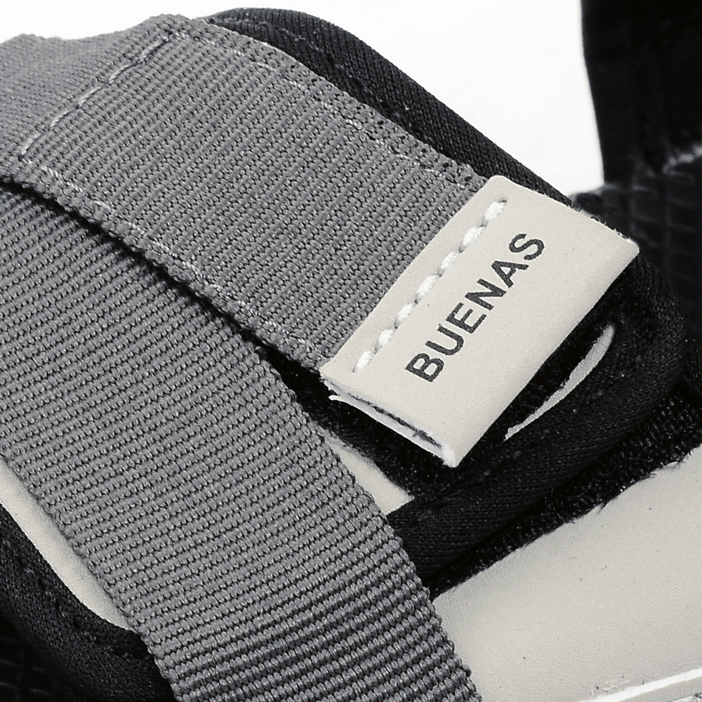 Giày sandal nam nữ unisex Buenas Sport SD-2628 màu đen - ghi học sinh quai hậu đế cao 3 phân