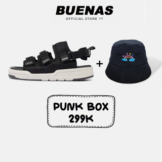  Giày sandal nam nữ unisex đi học quai ngang và mũ Bucket - Buenas Combo Box 2 