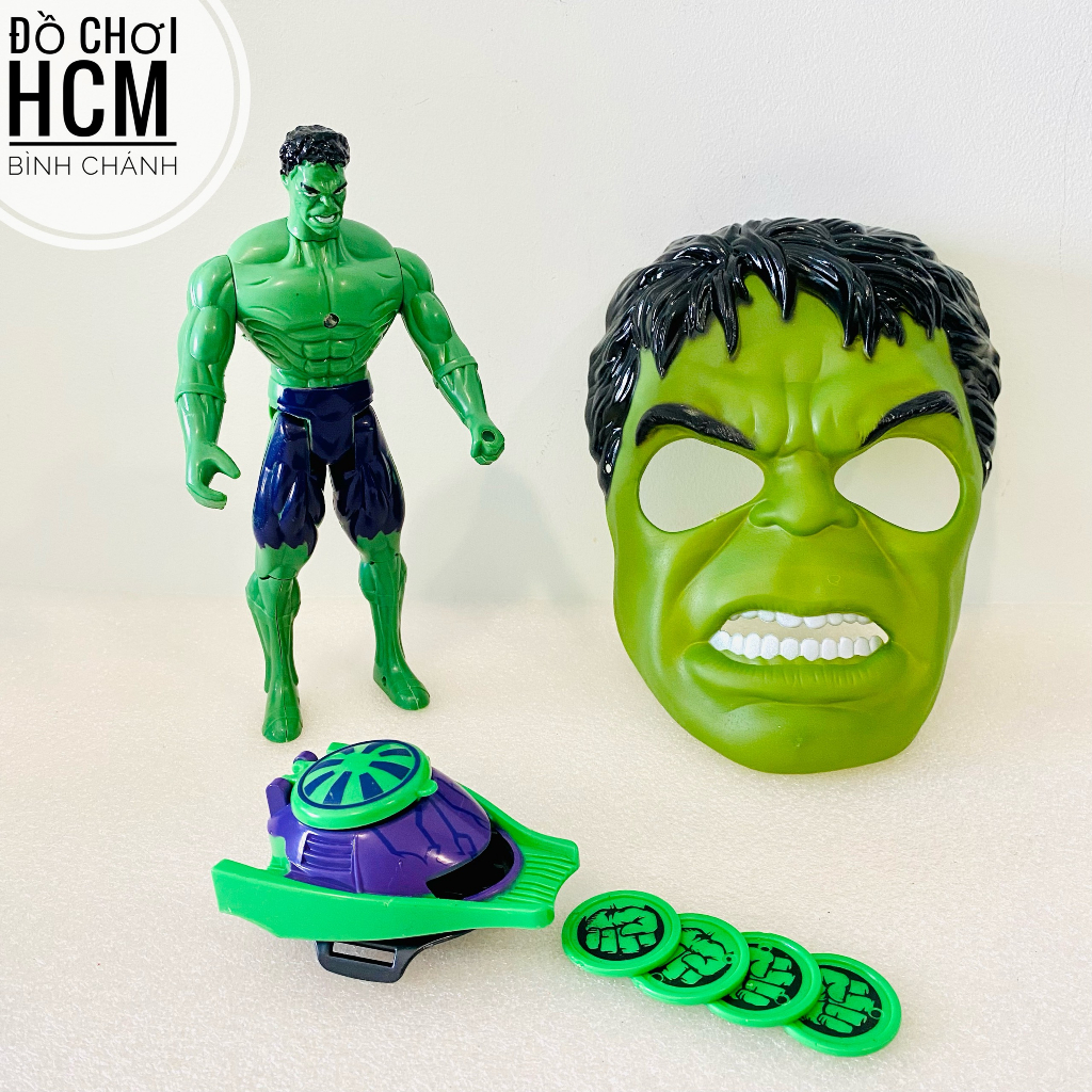 Đồ chơi đồng hồ bắn xèng/ đĩa xu/ đồng xu/ xèn đeo kèm mặt nạ siêu anh hùng marvel spiderman, hulk, ironman