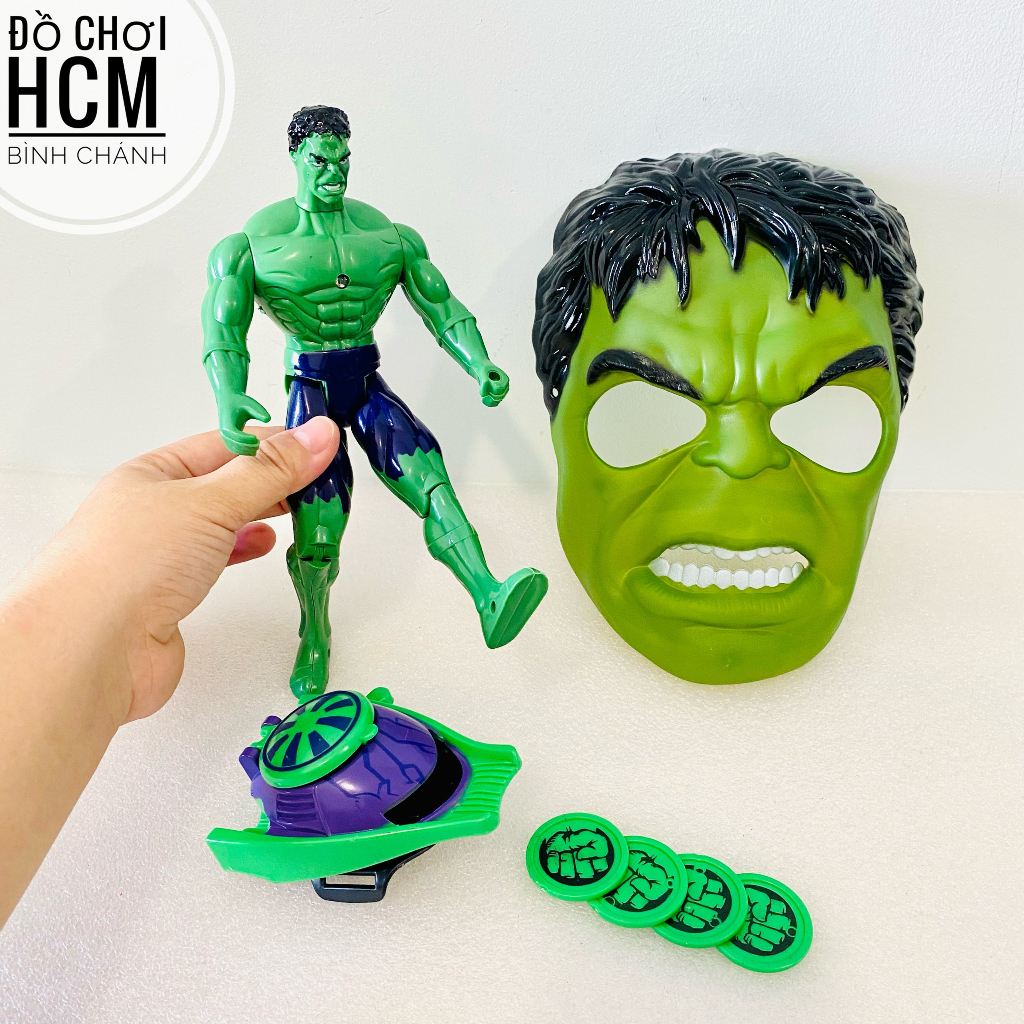 Đồ chơi đồng hồ bắn xèng/ đĩa xu/ đồng xu/ xèn đeo kèm mặt nạ siêu anh hùng marvel spiderman, hulk, ironman