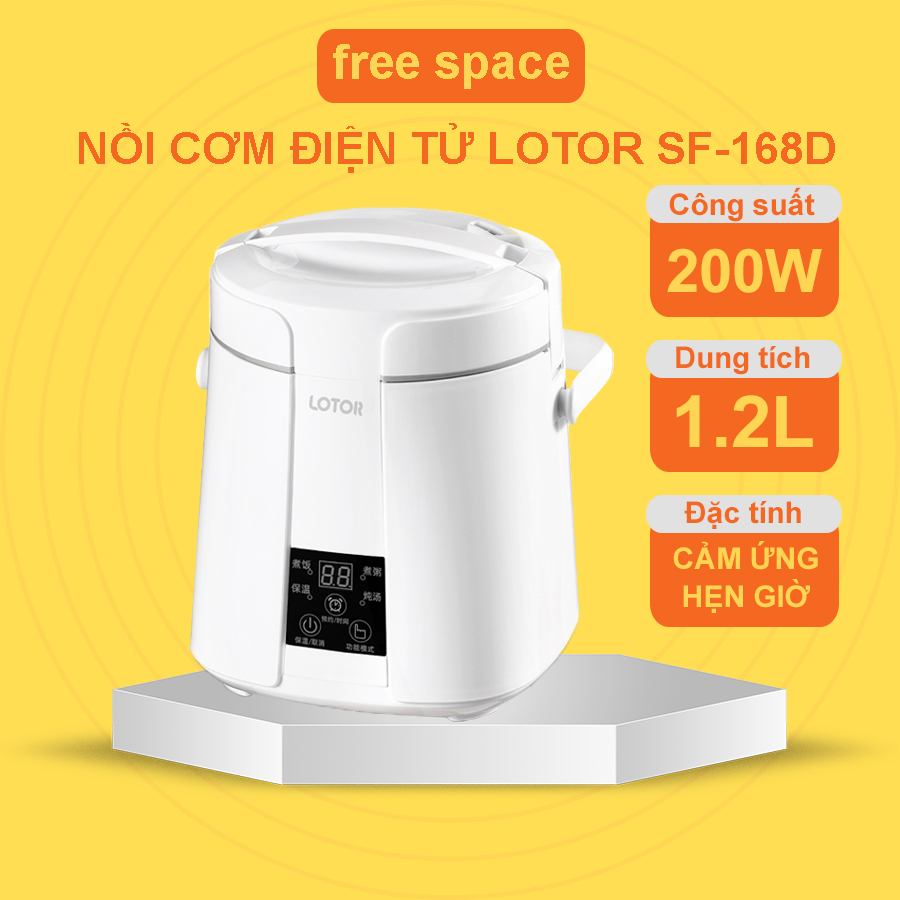 Nồi Cơm Điện Tử Đa Năng Cảm Ứng Lotor SF-168D Nấu Cơm Nấu Cháo Hầm Canh Giữ Ấm Có Hẹn Giờ Thông Minh