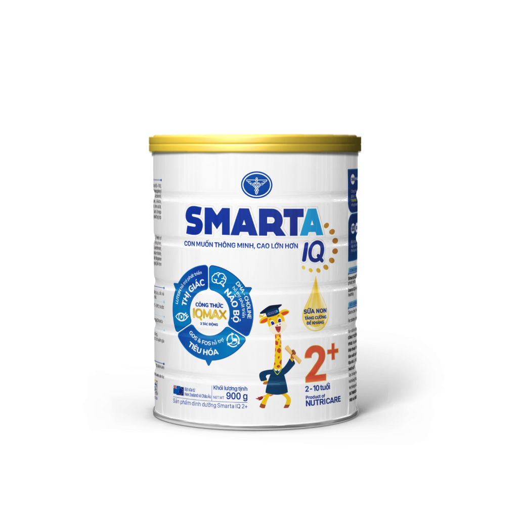 SỮA BỘT SMARTA IQ 2+(Dinh dưỡng hỗ trợ phát triển trí não,tiêu hóa, thị giác dành cho trẻ từ 2 tuổi)