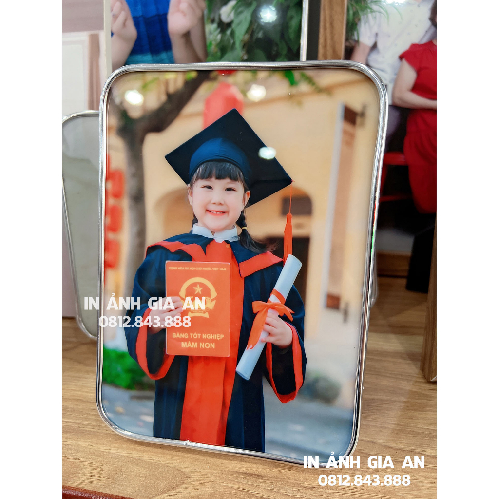Ảnh Tráng Gương Pha Lê để bàn 15x21, 20x30 - Sản phẩm Chính hãng Cao Cấp tại IN ẢNH GIA AN, In LAB Laze Bền Màu 50 Năm