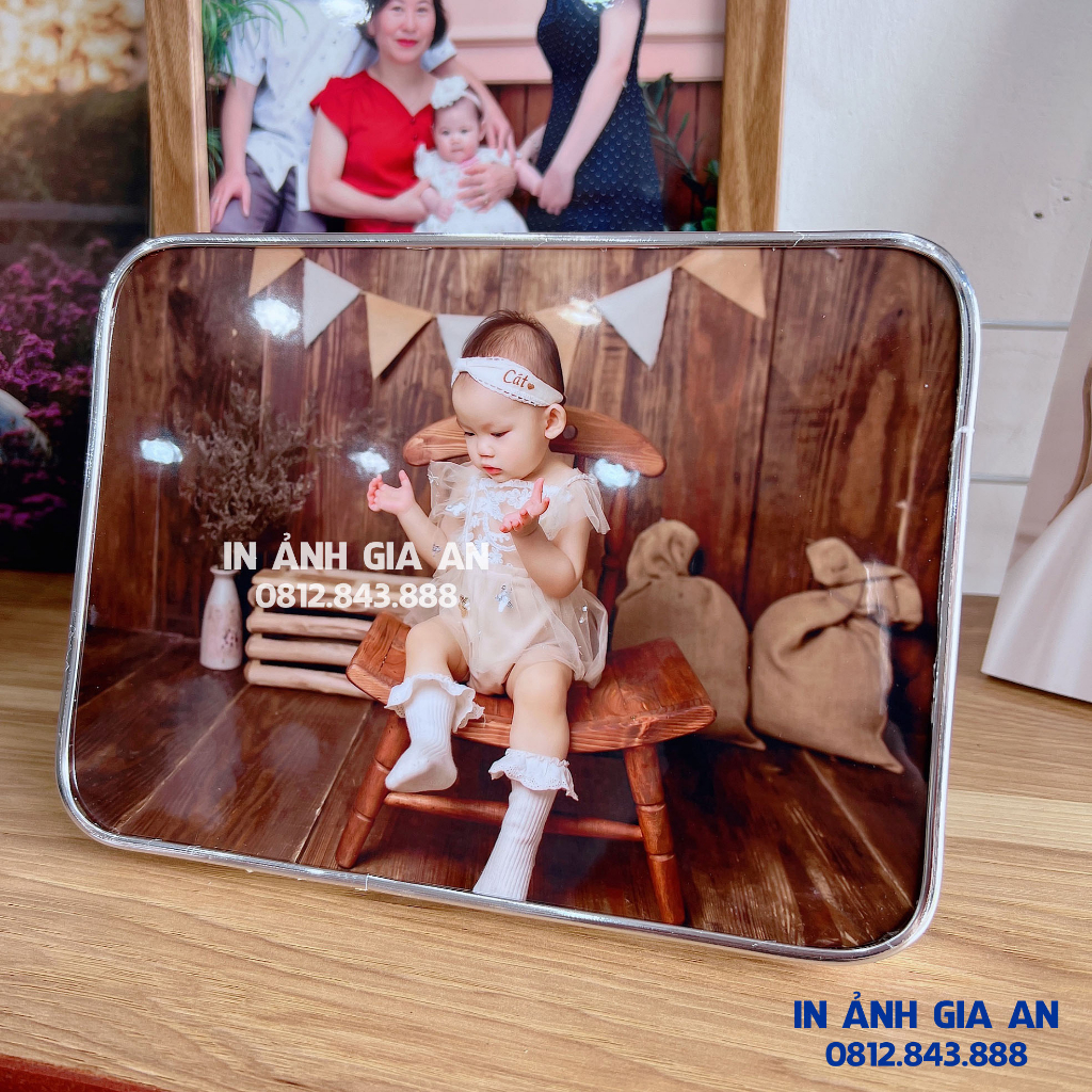 Ảnh Tráng Gương Pha Lê để bàn 15x21, 20x30 - Sản phẩm Chính hãng Cao Cấp tại IN ẢNH GIA AN, In LAB Laze Bền Màu 50 Năm