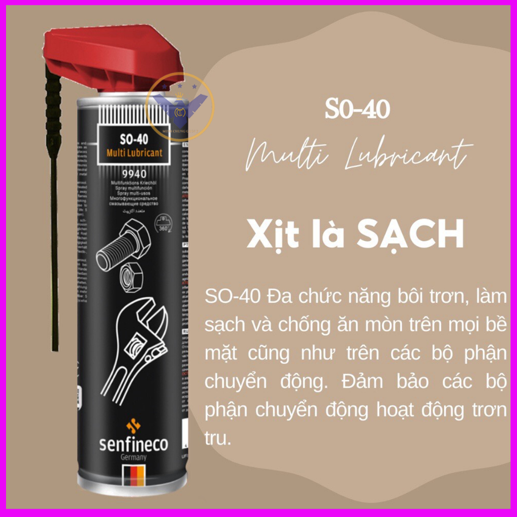 Bôi Trơn, Làm Sạch và Bảo Vệ Bề Mặt Chi Tiết Senfineco 9940 – 400ML chống độ ẩm, phá rỉ sét , chống  ăn mòn