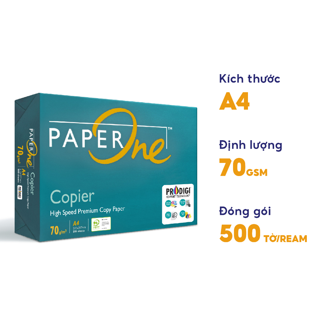 Giấy in A4 PaperOne Copier 70gsm - Ream 500 tờ khổ A4 cho máy photocopy công suất lớn