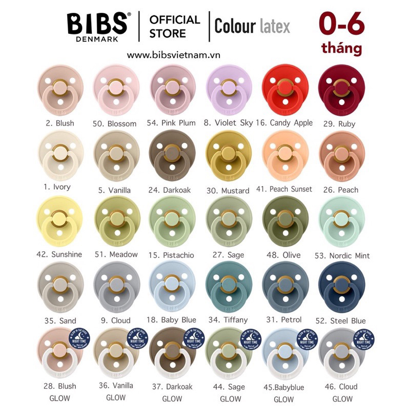 Ti Giả BIBS Color Đan Mạch Chính Hãng