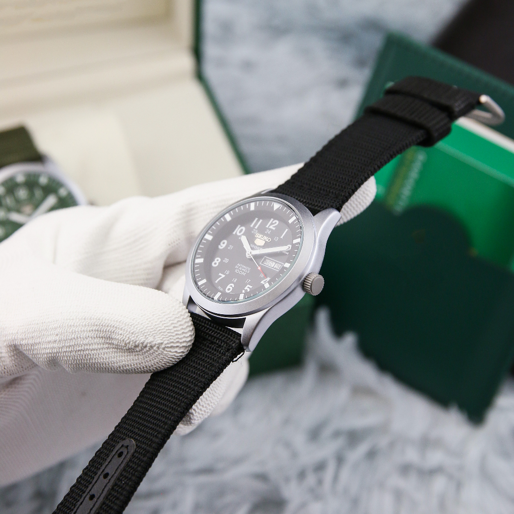 Đồng Hồ - Đồng Hồ Nam Cơ Seiko Quân Đội - Dây Vải Dù Nato - Bảo Hành 24 Tháng Toàn Quốc
