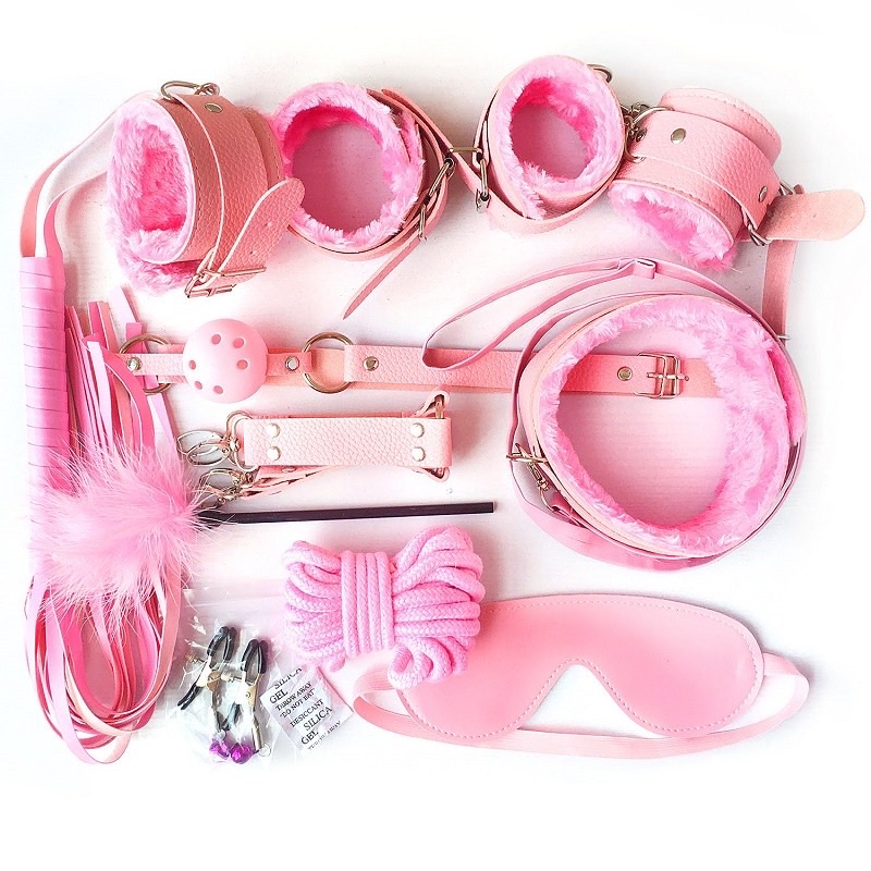 Bộ vòng tay 10 món phụ kiện choker cosplay - màu hồng