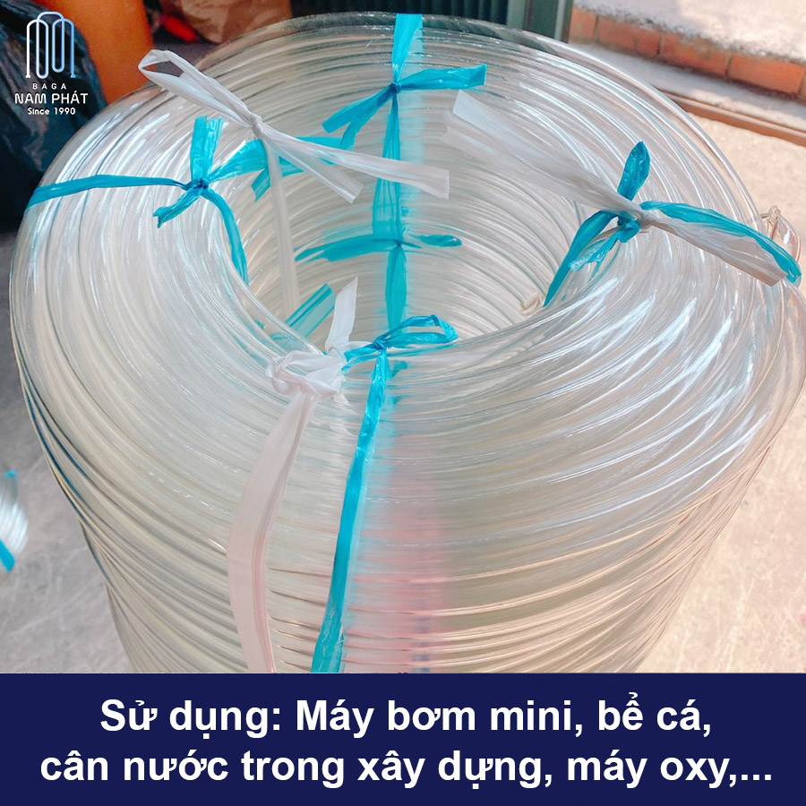 Cuộn 30m Ống nước dẻo trong, ống tio, Oxy trắng trong nhựa dẻo trong 6mm